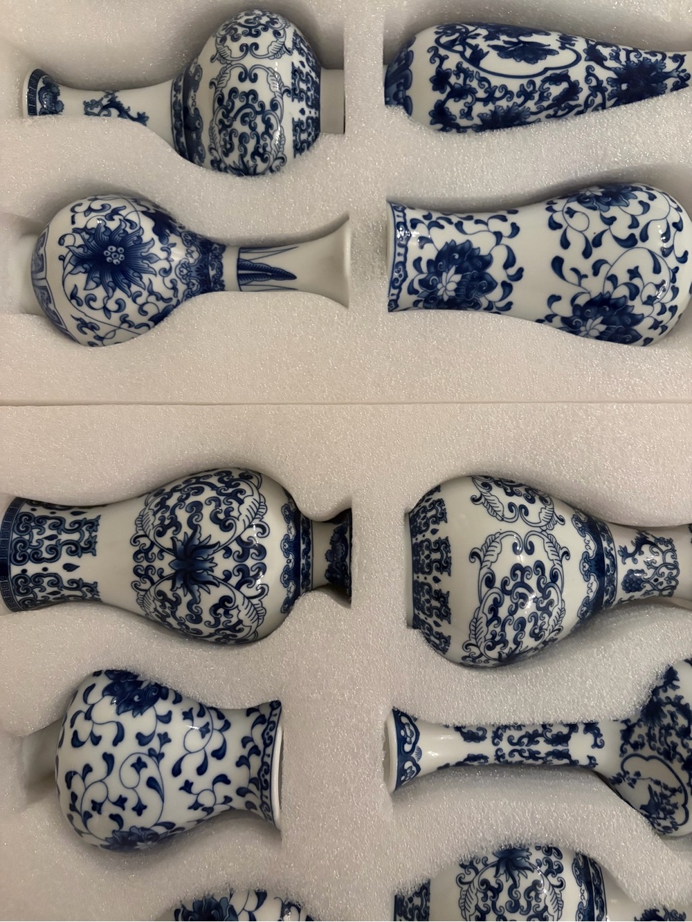 Blue and White Vases Set